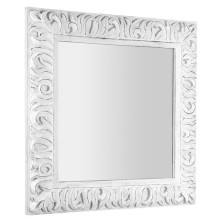 ZEEGRAS zrcadlo ve vyřezávaném rámu 90x90cm, bílá IN395