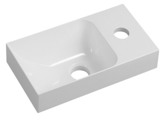 PICCOLINO umývátko 30,8x17cm, litý mramor, baterie vpravo, bílá PK305