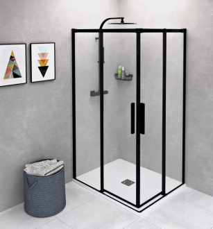 ALTIS BLACK obdélníkový sprchový kout 900x800 mm, L/P, rohový, čiré sklo AL1592BAL1582B