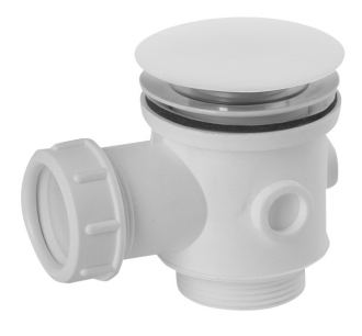 Vanová výpust 6/4", click-clack, pro vany bez přepadu, bílá mat 71704W