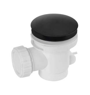 Vanová výpust 6/4", click-clack, pro vany bez přepadu, černá mat 71704B