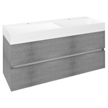 ODETTA umyvadlová skříňka 118x50x43,5cm, dub stříbrný DT120-1111