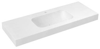 EMICO umyvadlo, Rockstone, 150x50cm, límec L, bílá mat EM150-B1M-L