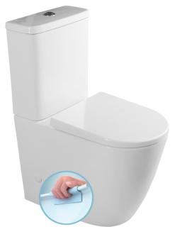 TURKU RIMLESS WC kombi zvýšený sedák, spodní/zadní odpad, bílá PC104WR