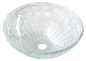 TOSEMI skleněné gravírované umyvadlo na desku ? 42 cm, čirá TY153