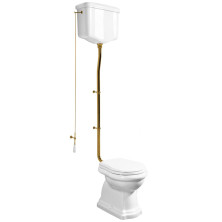 RETRO WC mísa s nádržkou, zadní odpad, bílá-bronz WCSET16-RETRO-ZO