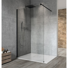 VARIO BLACK jednodílná sprchová zástěna k instalaci ke stěně, čiré, 700 mm GX1270GX1014