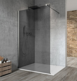 VARIO CHROME jednodílná sprchová zástěna ke stěně, kouřové sklo, 1000 mm GX1310GX1010