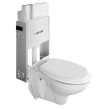 Závěsné WC Taurus s podomítkovou nádržkou a tlačítkem Geberit, bílá WC-SADA-15