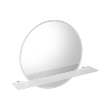 VISO kulaté zrcadlo s LED osvětlením a policí ? 60cm, bílá mat VS060-01