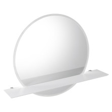 VISO kulaté zrcadlo s LED osvětlením a policí ? 80cm, bílá mat VS080-01
