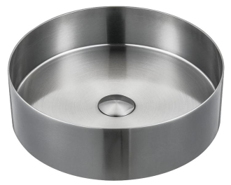 AURUM nerezové umyvadlo na desku, průměr 38 cm, včetně výpusti, nerez mat AU401