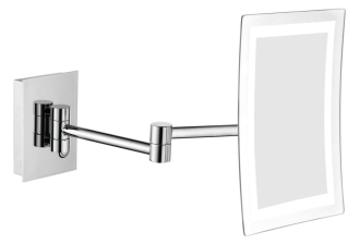Kosmetické zrcátko závěsné LED, 160x240mm, chrom MW834