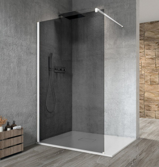 VARIO WHITE jednodílná sprchová zástěna ke stěně, kouřové sklo, 900 mm GX1390GX1015