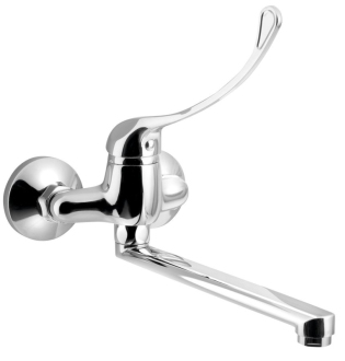 AQUALINE 35 nástěnná baterie, rozteč 100mm, lékařská páka, ploché, 220mm, chrom 52024