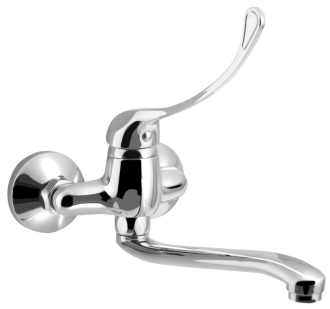 AQUALINE 35 nástěnná baterie, rozteč 100mm, lékařská, ploché zvýšené, 220, chrom 52044