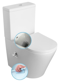 PACO CLEANWASH WC kombi, baterie a bidet. sprška, spodní/zadní odpad, bílá PC1012RX