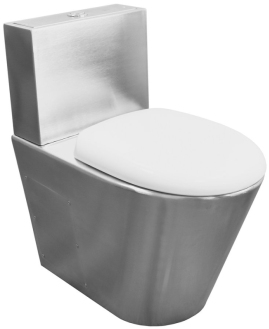 WC kombi mísa s nádržkou včetně splachovacího mechanismu a WC sedátka, nerez mat 13016.S