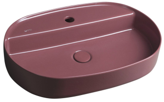 INFINITY OVAL keramické umyvadlo na desku, 60x40cm, maroon red 10NF65060-2R