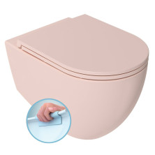 INFINITY závěsná WC mísa, Rimless, 36,5x53cm, růžová Salmon 10NF02001-2S