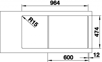 Blanco IDENTO 6 S Keramika InFino aluminium oboustranný s excentrem