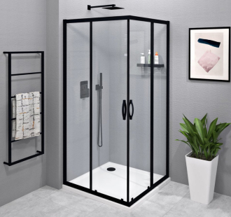 SIGMA SIMPLY BLACK čtvercový sprchový kout 900x900, rohový, čiré sklo GS2190BGS2190B