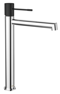 SOLARIS stojánková umyvadlová baterie vysoká, bez výpusti, chrom/černá mat WD006CB