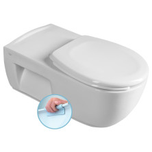 HANDICAP závěsná WC mísa prodloužená, Rimless, 37x70 cm, bílá TU1206