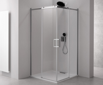 THRON ROUND čtvercový sprchový kout 1200x1000mm, kulaté pojezdy, rohový vstup TL2210-5005