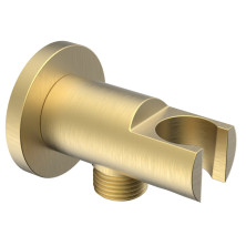 Držák sprchy kulatý středový, pevný, s vyústěním, zlato mat 1205-09GB