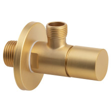 Rohový ventil s rozetou, kulatý, 1/2"x3/8", zlato mat SL019