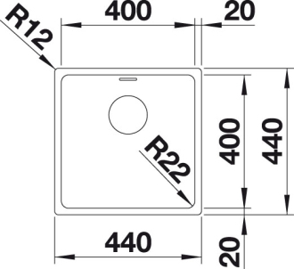 Blanco ANDANO 400-IF dřez vestavný/do roviny hedvábný lesk nerez 522 957
