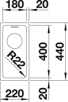 Blanco ANDANO 180-U dřez pod desku hedvábný lesk nerez 522 952