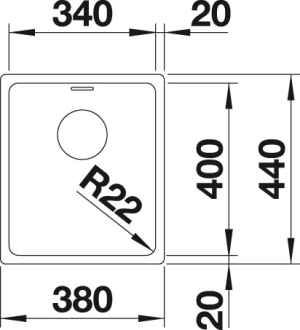 Blanco ANDANO 340-U dřez pod desku hedvábný lesk nerez 522 955