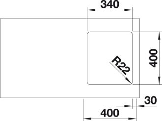 Blanco ANDANO 340-U dřez pod desku hedvábný lesk nerez 522 955