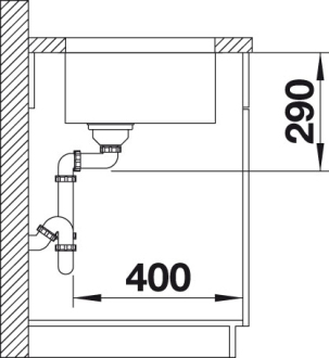Blanco ANDANO 340-U dřez pod desku hedvábný lesk nerez 522 955