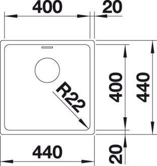 Blanco ANDANO 400-U dřez pod desku hedvábný lesk nerez 522 959