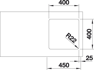 Blanco ANDANO 400-U dřez pod desku hedvábný lesk nerez 522 959