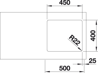 Blanco ANDANO 450-U dřez pod desku hedvábný lesk nerez 522 963