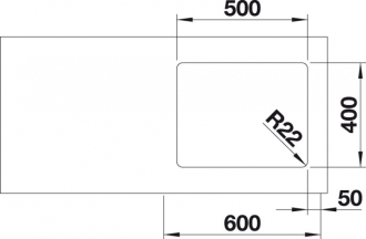 Blanco ANDANO 500-U dřez pod desku hedvábný lesk nerez 522 967