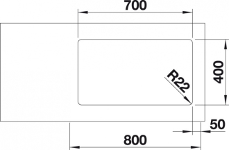 Blanco ANDANO 700-U dřez pod desku hedvábný lesk nerez 522 971