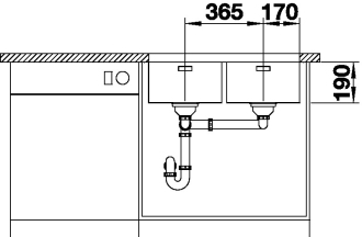 Blanco ANDANO 340/340-U dřez pod desku hedvábný lesk nerez 522 983