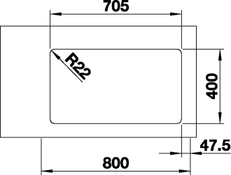 Blanco ANDANO 500/180-U dřez pod desku hedvábný lesk nerez 522 991