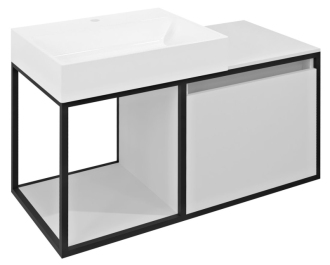 SKARA umyvadlová skříňka 100x49,5x46,5cm, černá mat/bílá mat CG004-3131
