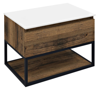 SKARA umyvadlová skříňka 70x50x45cm, černá mat/dub collingwood CG005-1919