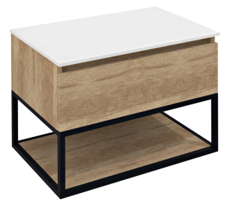 SKARA umyvadlová skříňka 70x50x45cm, černá mat/dub alabama CG005-2222