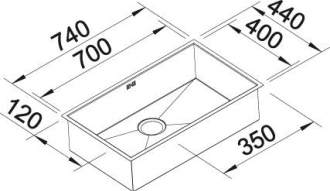 Blanco ZEROX 700-U DURINOX dřez pod desku Durinox nerez 521 560