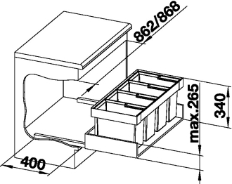 Blanco FLEXON II 90/4 košový systém   521 475