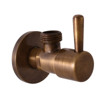 RAV SLEZÁK ventil rohový s keramickým vrškem 1/2“x3/8“ - kulatý - stará mosaz RV0238SM