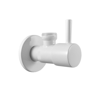 ventil rohový s keramickým vrškem 1/2“x3/8“ bílá - lesklá RV0238B